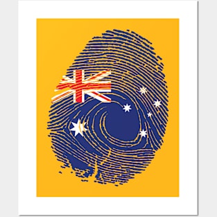 Flag of australia in fingerprint Posters and Art